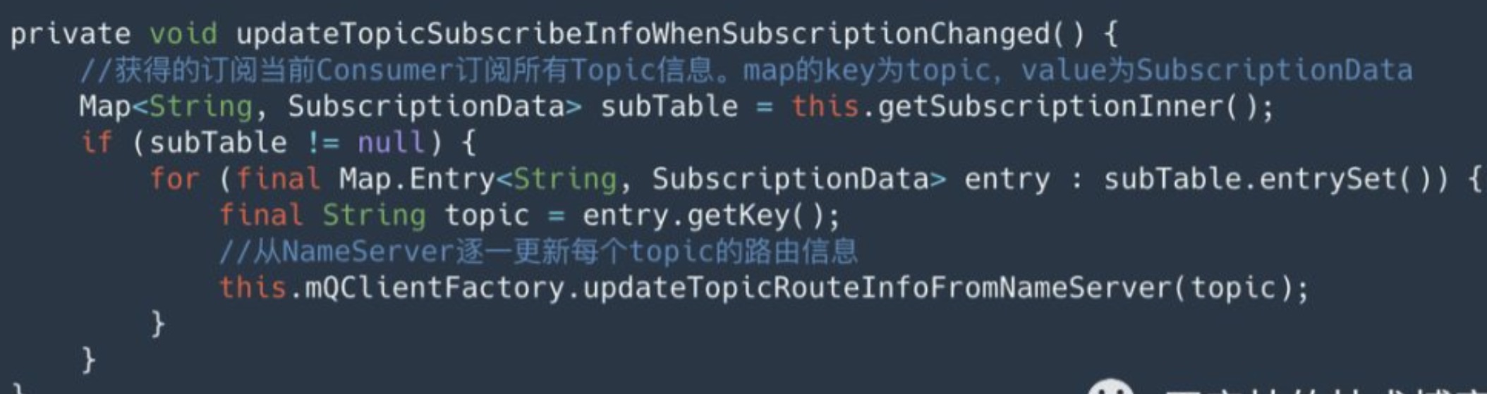 更新订阅的Topic路由信息